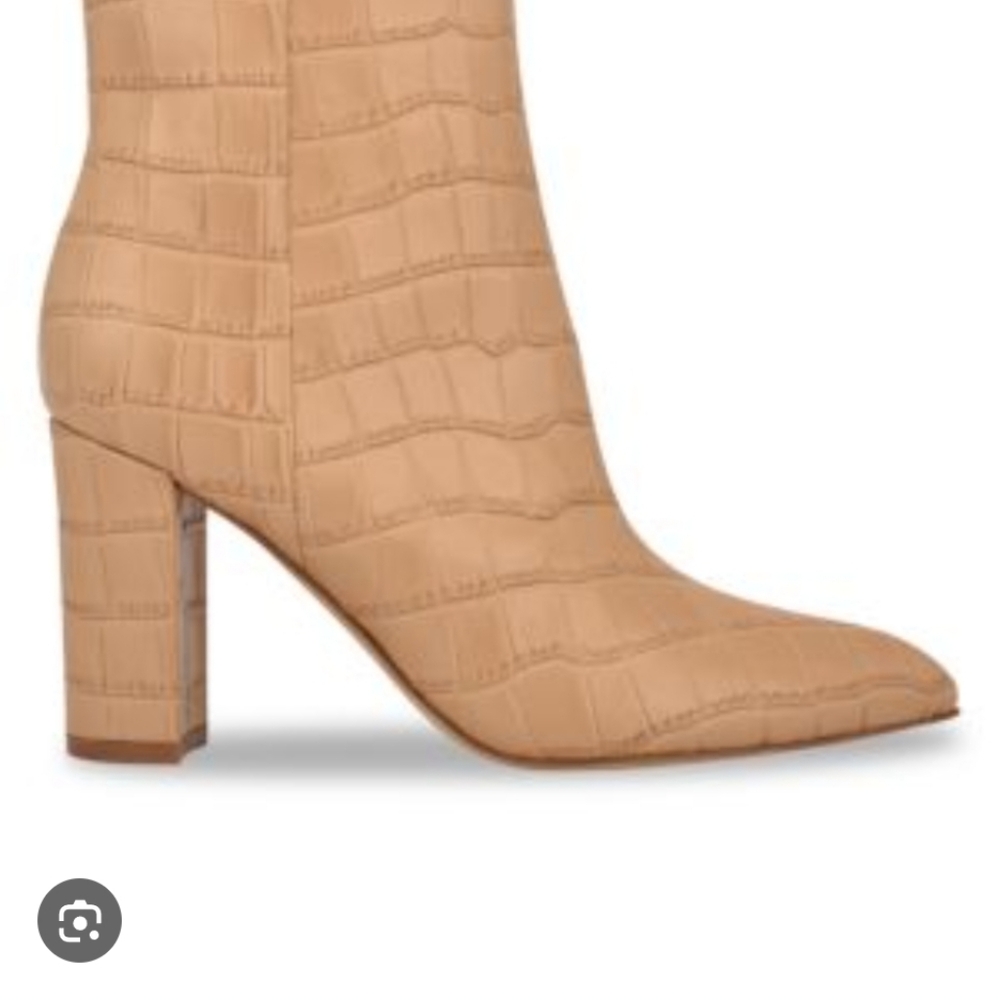 Tan Croc-Embossed Women's Boots